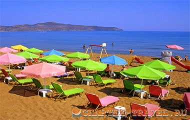Пляж отеля Galini Beach & Eden Hotel 3*