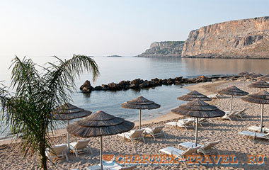 Пляж отеля Mitsis Lindos Memories Resort Beach Hotel 5*