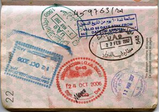 Отметка в паспорте.